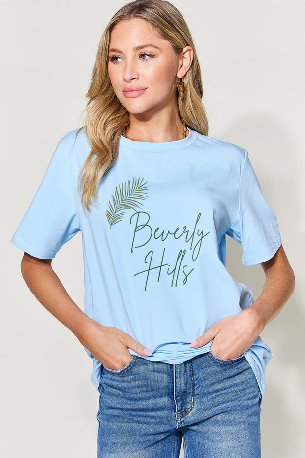 Simply Love Full Size BEVERLY HILLS Graphic Round Neck T-Shirt