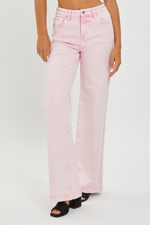 RISEN Full Size High Rise Tummy Control Wide Leg Jeans - Spicy and Sexy