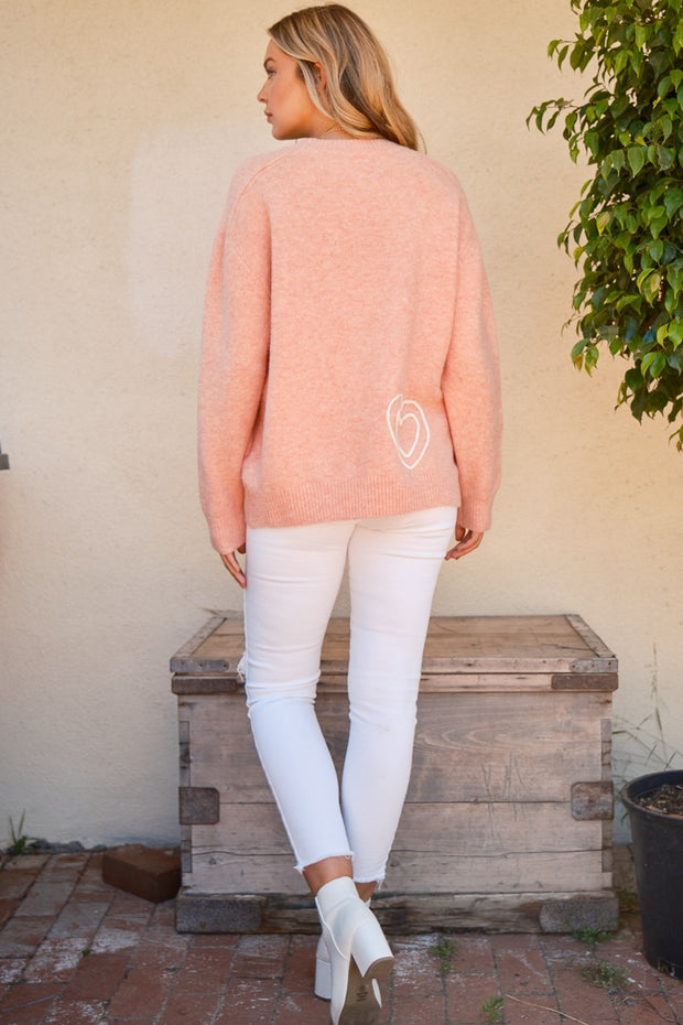 And The Why WIFEY & Heart Round Neck Sweater