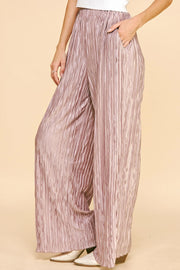 Davi & Dani Geo-pleated Elastic Waistband Pants