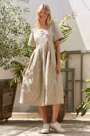 Jade By Jane Leopard Print Bell Sleeve Midi Dress