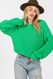 SAGE + FIG Round Neck Drop Shoulder Sweater