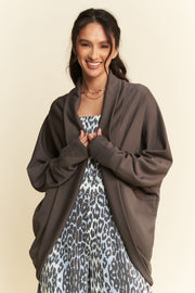 Davi & Dani Dolman Long Sleeve Open Front Jacket