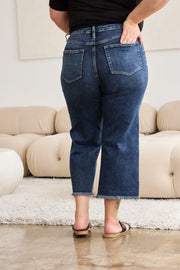 RFM Full Size Tummy Control High Waist Raw Hem Jeans