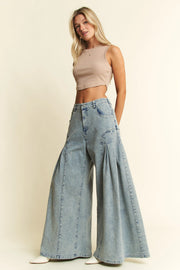 Jade By Jane High-Waist Pleated Wide Leg Jeans