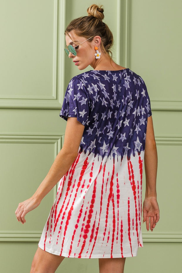 BiBi American Flag Theme Tee Dress