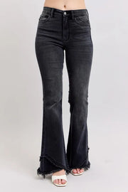 Judy Blue Full Size High Waist Flare With Mock Fray Tulip Hem Plus Size