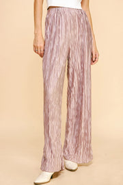 Davi & Dani Geo-pleated Elastic Waistband Pants