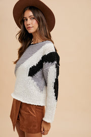 Annie Wear Color Block Drop Shoulder Sweater