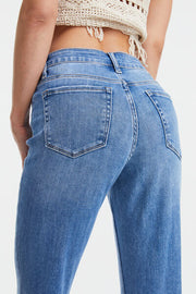BAYEAS Full Size High Waist Raw Hem Straight Jeans