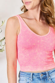 Zenana Washed Ribbed Cropped Tank