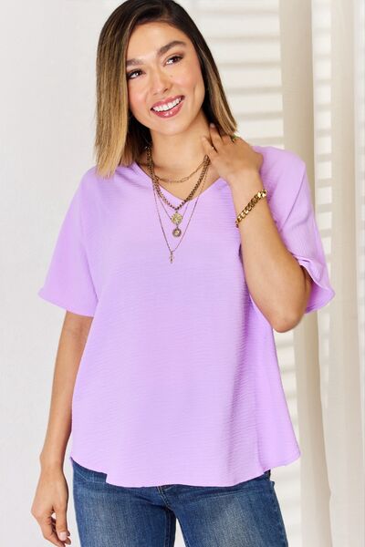 Zenana Texture Short Sleeve T-Shirt - Spicy and Sexy