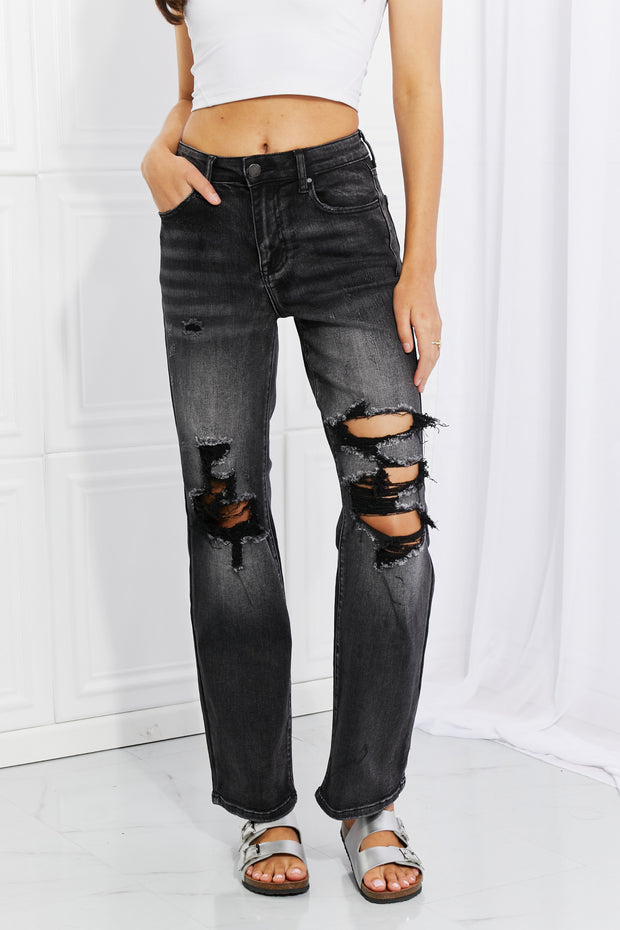 RISEN Full Size Lois Distressed Loose Fit Jeans - Spicy and Sexy