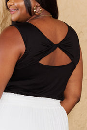 Heimish Say The Least Full Size Sleevleless Criss Cross Back Detail Top