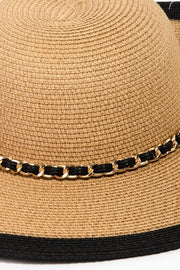 Fame Chain Black Trim Straw Hat