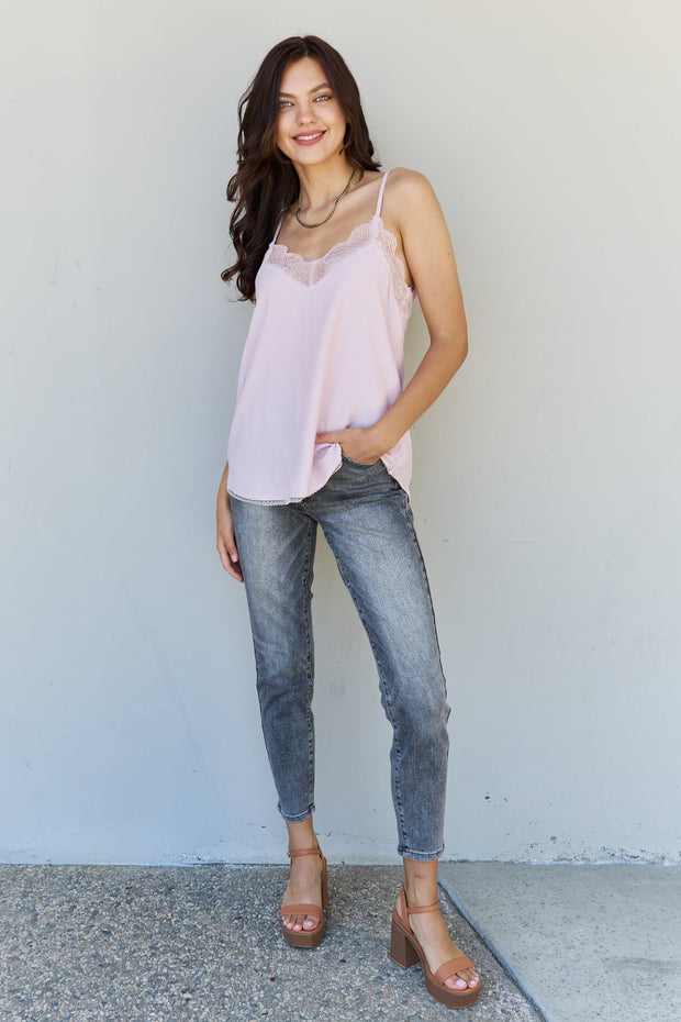 HEYSON Dainty & Sweet Full Size Lace V-Neck Cami Top