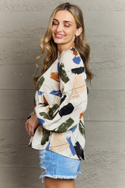 Hailey & Co Wishful Thinking Multi Colored Printed Blouse