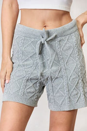 BiBi Cable Knit Drawstring Sweater Shorts