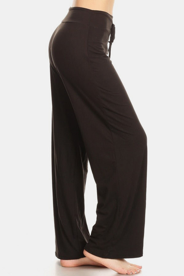 Leggings Depot High Waist Drawstring Wide Leg Pants - Spicy and Sexy