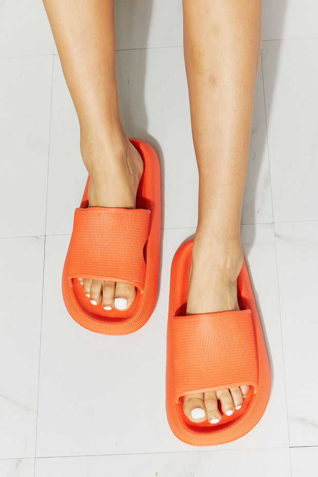 MMShoes Arms Around Me Open Toe Slide in Orange - Spicy and Sexy