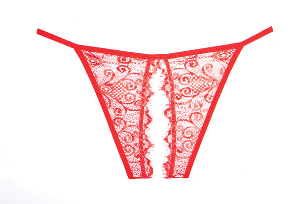 Enchanted Belle Lace Cutout Panty Red - Spicy and Sexy