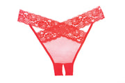 Desiré Dainty Sheer Crotchless Panty With Criss Cross Lace - Spicy and Sexy