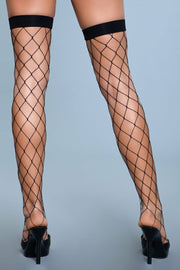 Spandex Fence Net Stockings Thigh Highs Black - Spicy and Sexy