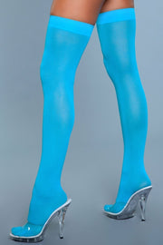 Turquoise Thigh Highs Opaque Stay Up Stocking Hosiery - Spicy and Sexy