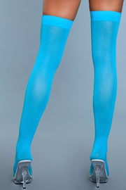 Turquoise Thigh Highs Opaque Stay Up Stocking Hosiery - Spicy and Sexy