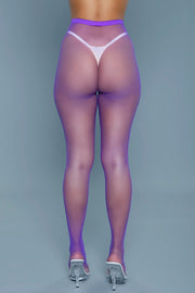 2302 Up All Night Pantyhose Purple (Plus Size)