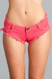 Low Waisted Denim Booty Shorts Cheeky Hot Pink Mini Jeans - Spicy and Sexy
