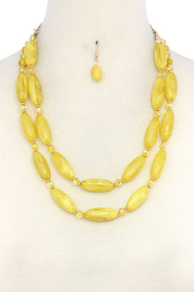 Oval Bead Layered Necklace - Spicy and Sexy