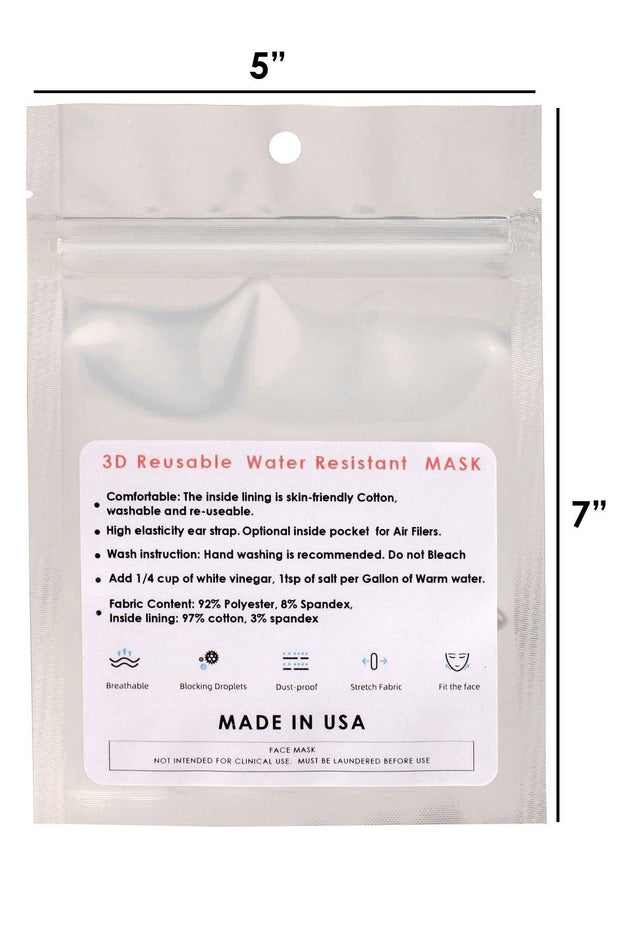 Made In USA 3d Reusable Water Resistant Face Mask - Spicy and Sexy