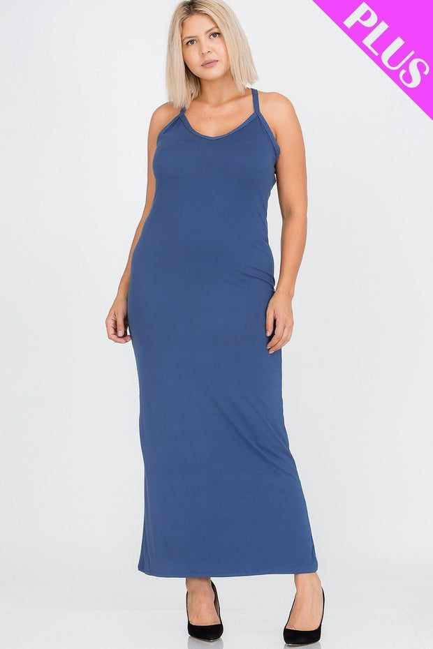Plus Size Racer Back Maxi Dress - Spicy and Sexy