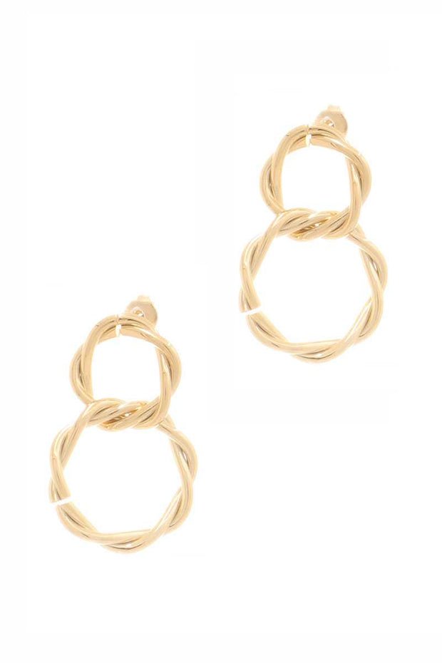 Secret Box Double Twist Metal Dangle Stud Earring - Spicy and Sexy