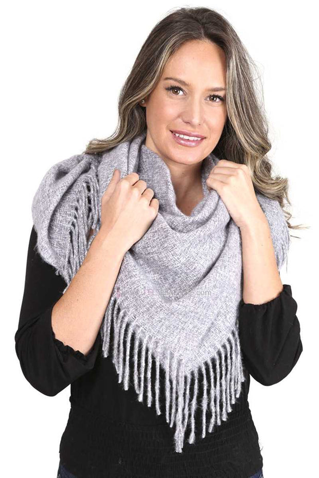 Solid Color Blanket Scarf With Fringes - Spicy and Sexy