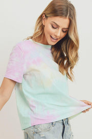 Tie Dyed Round Neck Short Sleeve Tee - Spicy and Sexy