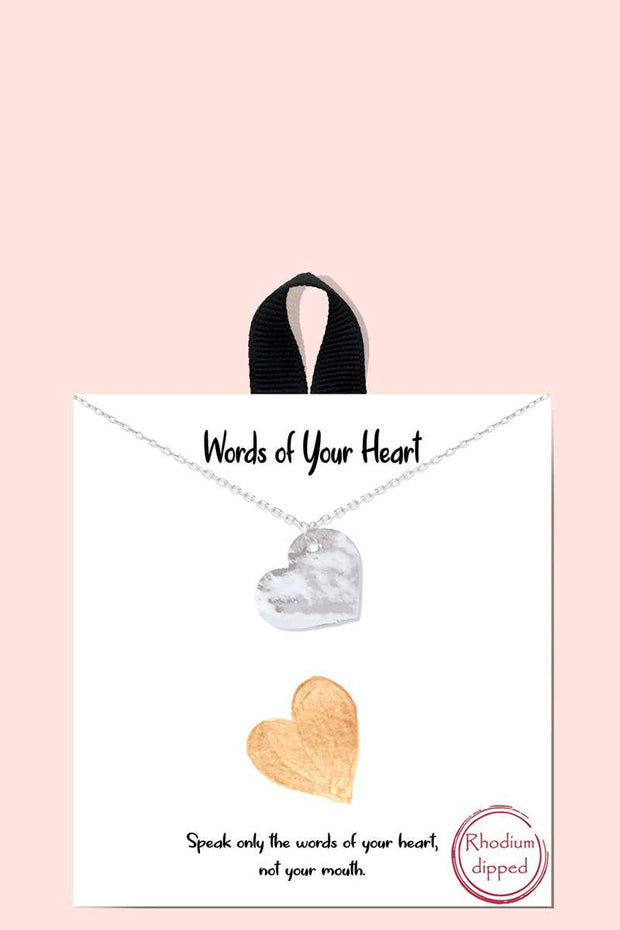 18k Gold Rhodium Dipped Words Of Your Heart Necklace - Spicy and Sexy
