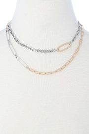 2 Layered Metal Clothing Pin Chain Multi Necklace - Spicy and Sexy