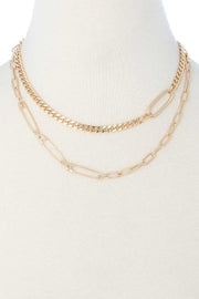 2 Layered Metal Clothing Pin Chain Multi Necklace - Spicy and Sexy