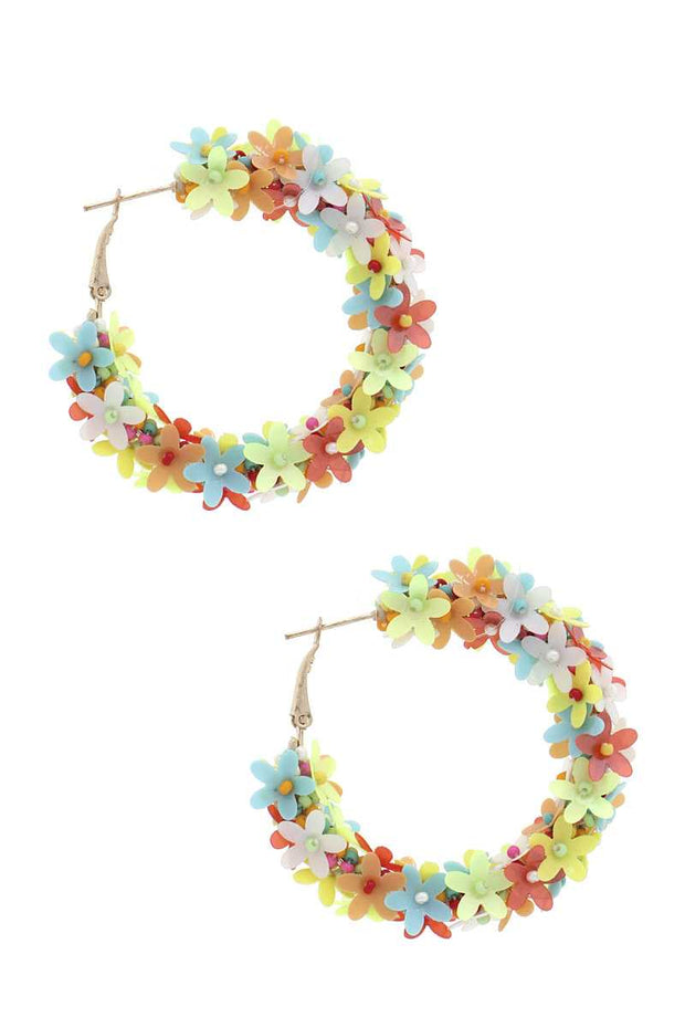 Flower Sequin Hoop Earring - Spicy and Sexy