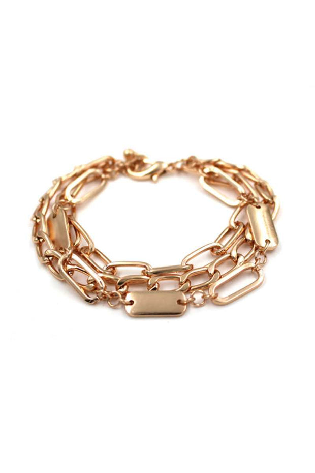 Oval Link Layered Metal Bracelet - Spicy and Sexy