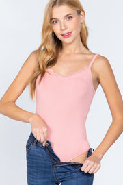 Heavy Rib Cami With Lace Bodysuit - Spicy and Sexy