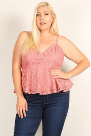 Plus Size Lace Sleeveless Top - Spicy and Sexy