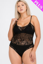 Plus Size Lace Cami Bodysuit - Spicy and Sexy