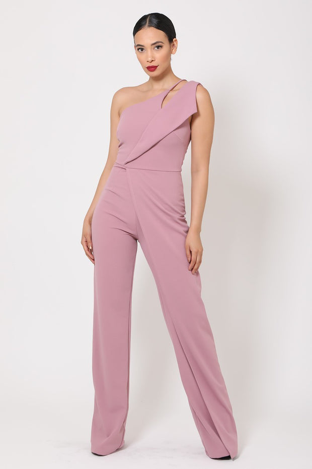 One Shoulder Jumpsuit With Small Opening - Spicy and Sexy