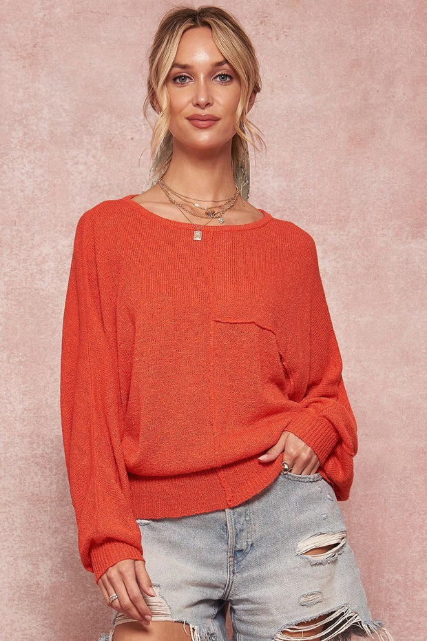 A Solid Knit Sweater - Spicy and Sexy