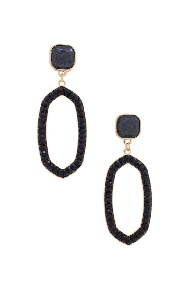 Beaded Oval Post Drop Earring - Spicy and Sexy