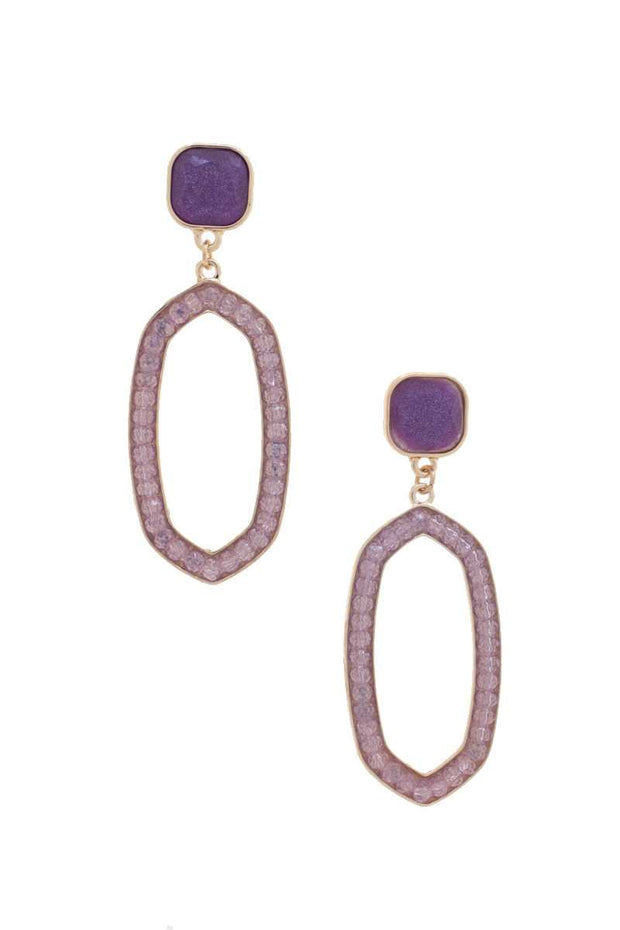 Beaded Oval Post Drop Earring - Spicy and Sexy
