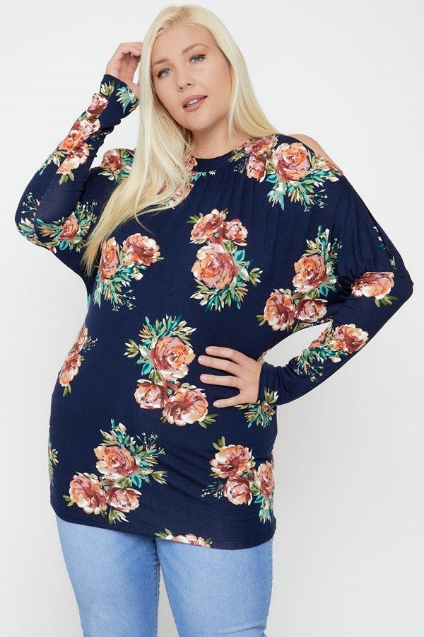 Flattering Cutout Details Floral Print Top - Spicy and Sexy
